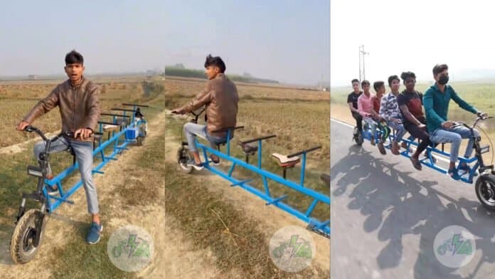 This man invents a 6-seater electric cycle that costs only Rs.10k